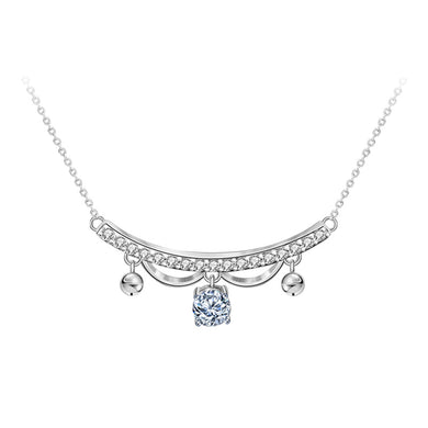 hesy®0.5ct Moissanite 925 Silver Platinum Plated&Zirconia Necklace B4569