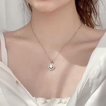 hesy®1ct Moissanite 925 Silver Platinum Plated&Zirconia Rose-Shape Necklace B4597