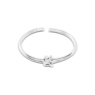 StarGems® Opening Double Row Knot Handmade 999 Sterling Silver Bangle Cuff Bracelet For Women Cb0049