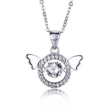 hesy®0.5ct Moissanite 925 Silver Platinum Plated&Zirconia Angel's Wings Necklace B4598